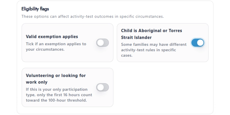 Child Care Subsidy Calculator Step 2